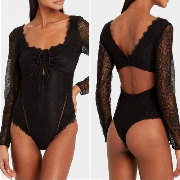 Jonathan Simkhai Tops - Jonathan Simkhai Night Night Black Lace Bodysuit